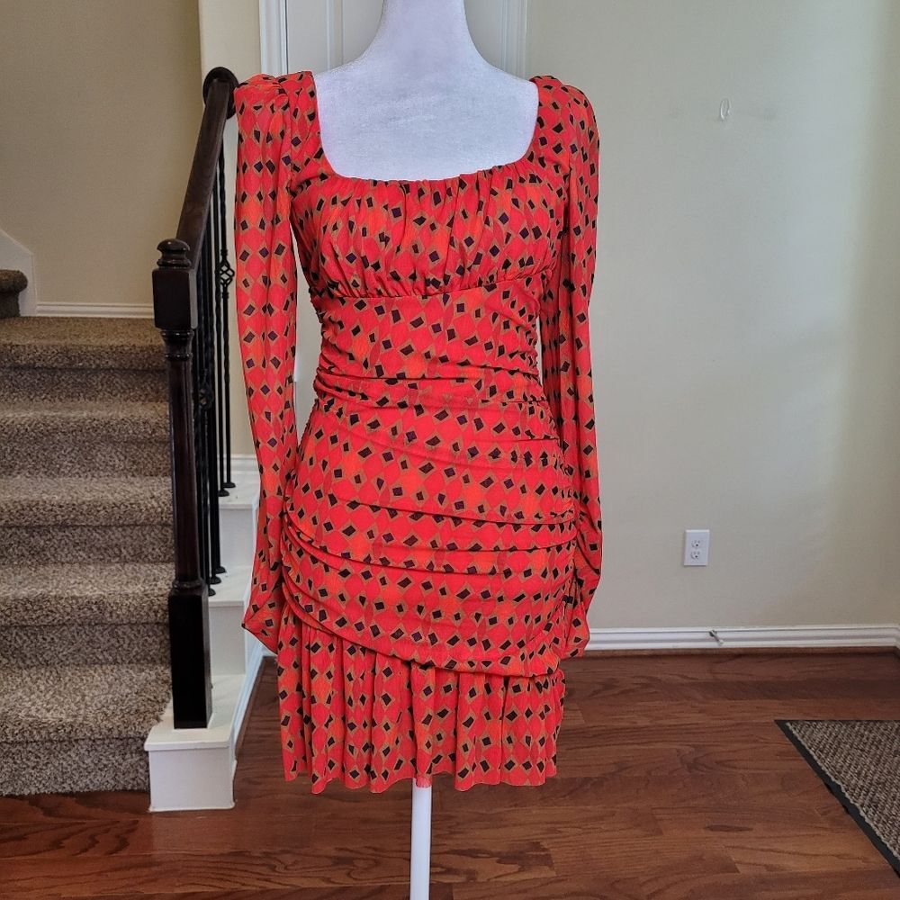 NEW SALONI Krista Mini Dress Red 2 Milkmaid Bachelorette Party Nightout Coquette